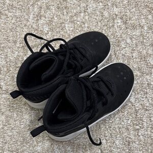 Under Armour toddler Black High-Top Sneakers with White Sole